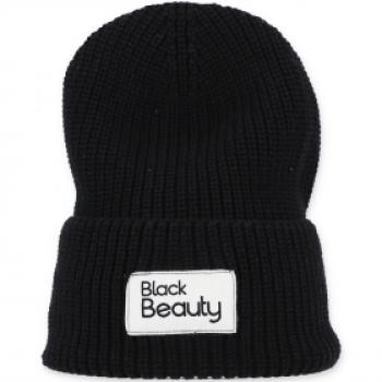 Strick Beanie Mütze schwarz