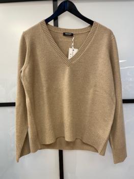 S. Marlon V-Pullover Arm überschnitten caramel meliert