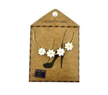 Go Dutch Label | Fußkettchen 3 daisies - 14K