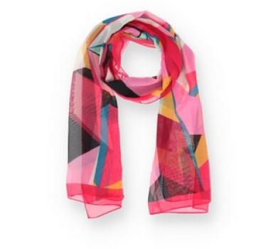 Chiffontuch Geometric pink