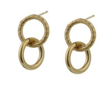 Go Dutch Label | Ohrhänger gold - 2 rings