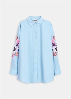 Essentiel Antwerp Eliana Bluse bestickt blau