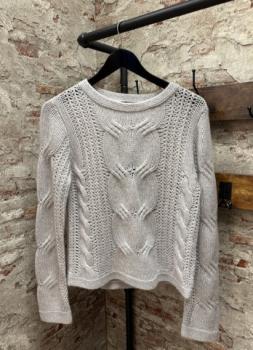 S.Marlon Kaschmirpullover mit Zopfmuster grau