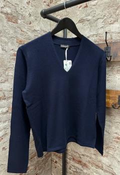 S.Marlon Strickshirt mit V-Ausschnitt navy