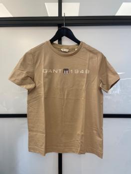 Gant T-Shirt mit Archive Logo Print sand