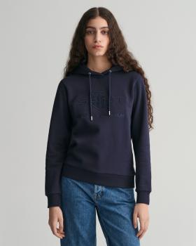 Gant Tonal Archive Shield Hoodie navy