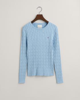 Gant Zopfstrick Rundhalspullover dove blue