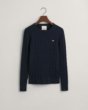 Gant Zopfstrick Rundhalspullover navy