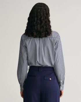 Gant Popline Bluse mit Streifen navy