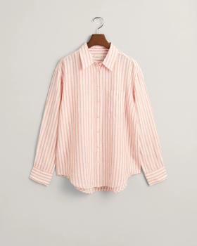 Gant Relaxed Fit Leinen Bluse mit Streifen koralle