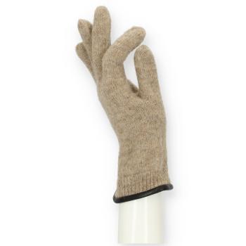 Halsüberkopf Schurwoll Handschuhe beige