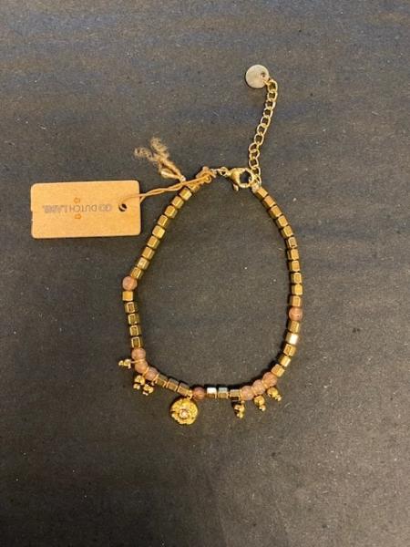 Go Dutch Label Bracelet Perlen gold rosa