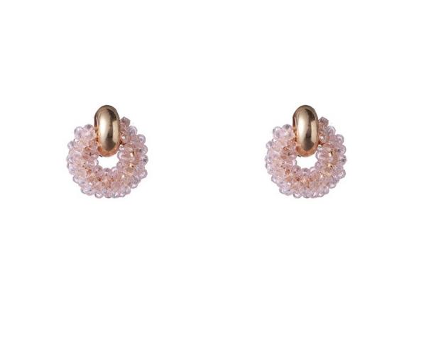 Go Dutch Label | Ohrringe Beaded Stud rosa