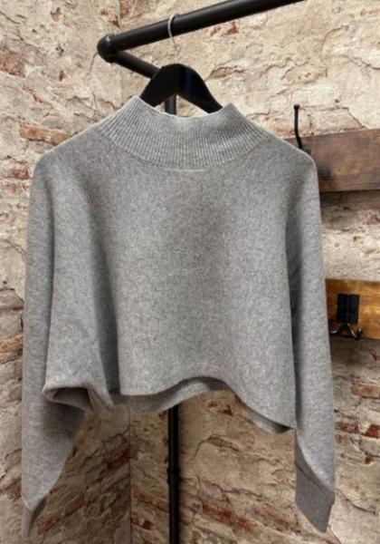 S.Marlon Strickpullover cropped grau