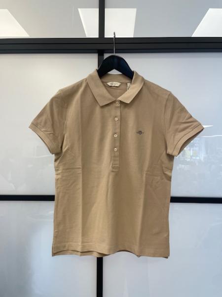 Gant Cap Sleeve Pique Poloshirt sand