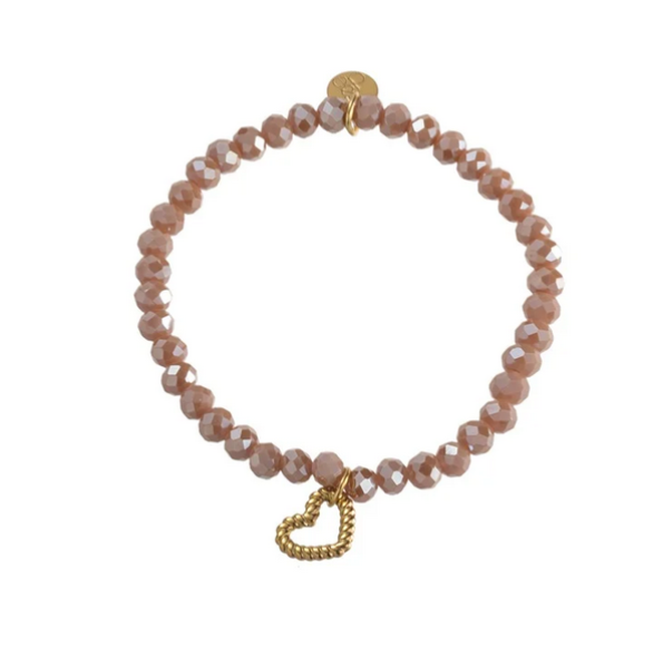 GO Dutch Label | Armband - open heart charm nude