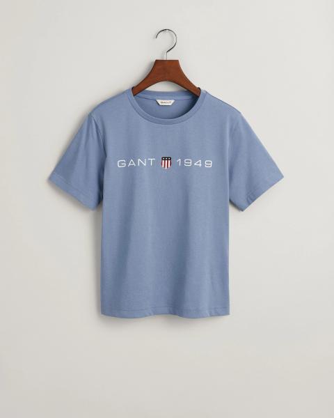 Gant T-Shirt mit Archive Logo Print dove blue