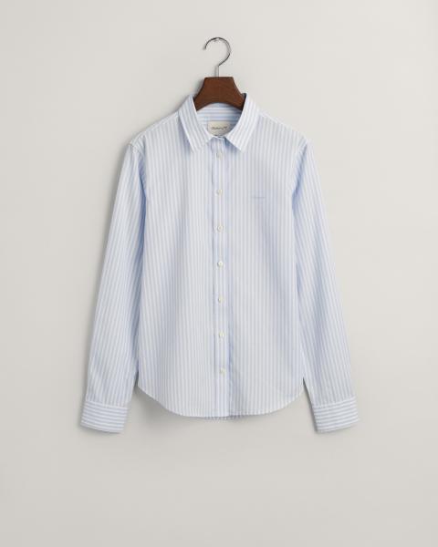 Gant Popline Bluse mit Streifen light blue