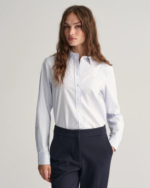 Gant Popline Bluse mit Streifen light blue