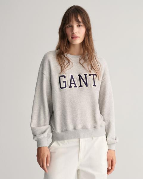 Gant Logo Rundhals Sweatshirt grau