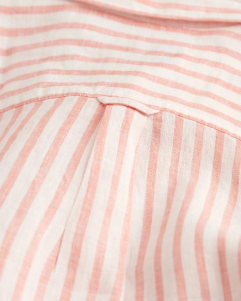 Gant Relaxed Fit Leinen Bluse mit Streifen koralle