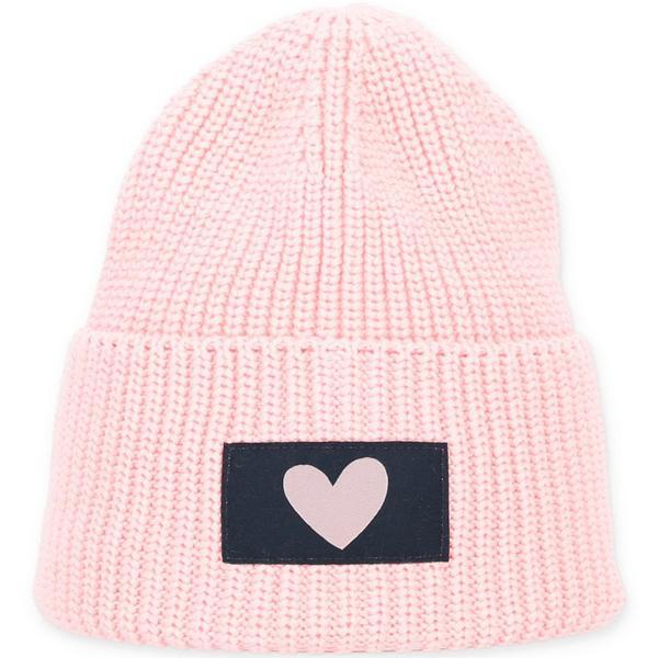 Strick Beanie Mütze "Herz" rosé